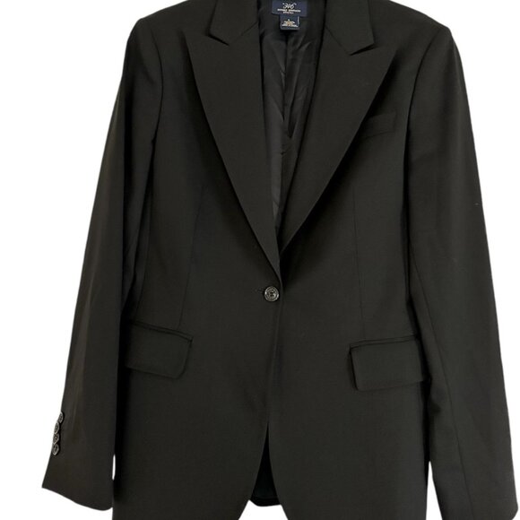 Brooks Brothers black wool and spandex single-breasted jacket size 6 - Picture 1 of 7